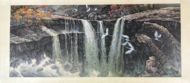 A Chinese Ink Painting of Landscape on Paper,Zhang Daqian