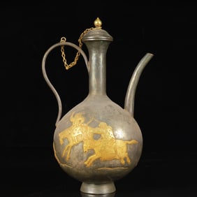 An Exquisite Gilt Silver Figure Pattern Ewer