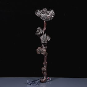 An Exquisite Zitanwood Ganoderma lucidum Pattern Ruyi