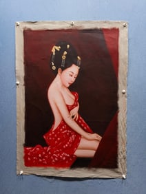 A Chinese Ink Painting of Figure on Paper,Wang Yidong