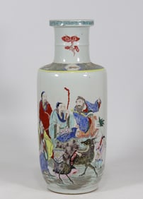 A Huge Famille-Rose Character and Story Pattern Vase