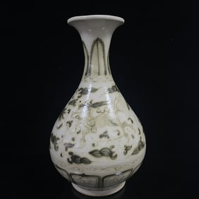A Rare Blue and White Lotus and Kylin Pattern Vase