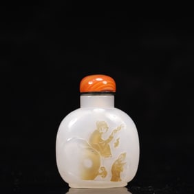 An Exquisite Agate Figure Pattern Snuff Bottle