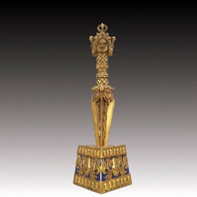 A Rare Gilt Bronze Vajry Pestle