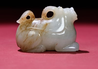 An Exquisite White Jade Tiger Pendant