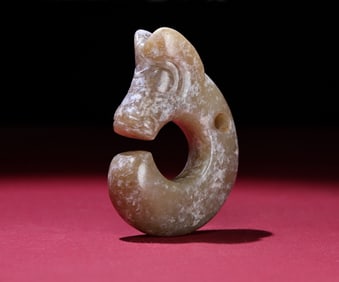 An Exquisite White Jade Pig-Dragon Pendant