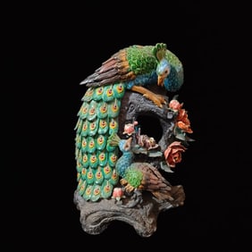 A Huge Shiwan yao Peacock Ornament