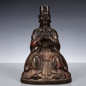 A Solemn Gilt Bronze Figure Ornament