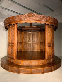A Huge Huanghuali wood Auspicious Cloud and Dragon Pattern Bed