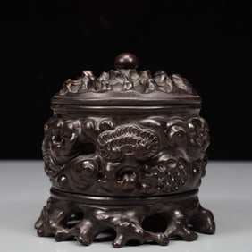 An Exquisite Zitanwood Peach Pattern Censer