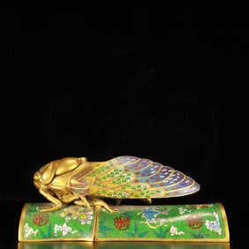 An Exquisite Cloisonne Flower Pattern Cicada-Shaped Censer