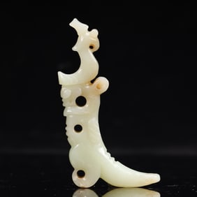 An Archaic Hongshan Culture White Jade Pendant