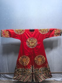 A Rare Brocade Embroidery Imperial Robe