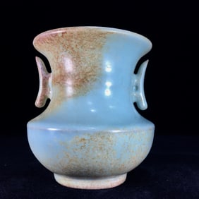 An Exquisite Ru yao Double-Ears Vase