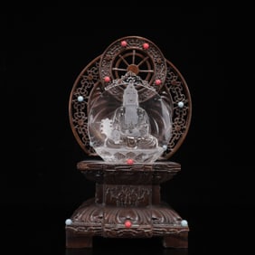 An Exquisite Crystal Statue of Sakyamuni Statue