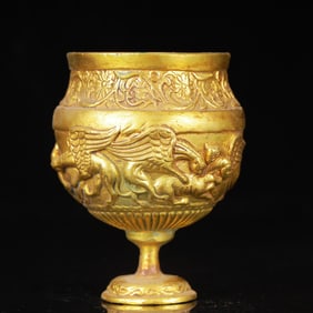 An Exquisite Gilt Bronze Auspicious Beast Pattern Cup