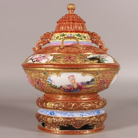 An Exquisite Enamel Figure Pattern Censer