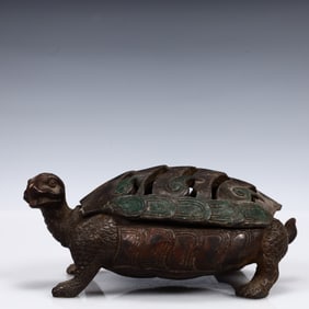 A Solemn Gilt Bronze Turtle-Shaped Censer