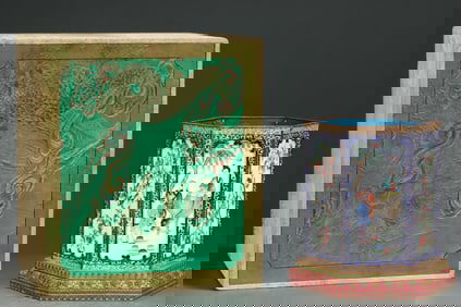 An Exquisite Cloisonne Character and Story Pattern Brush Pot