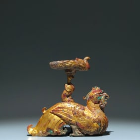 A Rare Gilt Bronze Bird-Shaped Lantern