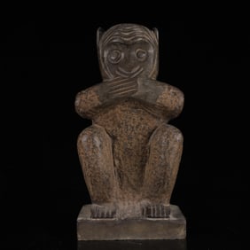 An Exquisite Limestone Monkey Ornamen