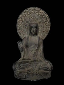 A Rare Limestone Buddha Statue Ornament