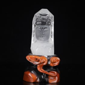 An Exquisite Crystal Statue of Avalokitesvara