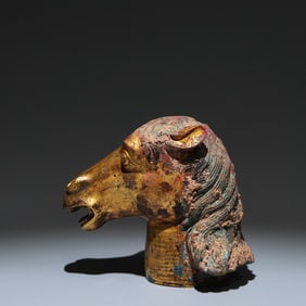 A Rare Gilt Bronze Horse Ornament