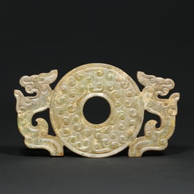 An Exquisite White Jade Dragon Pattern Ornament