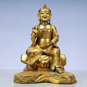 A Exquisite Gilt Bronze Statue of Guru