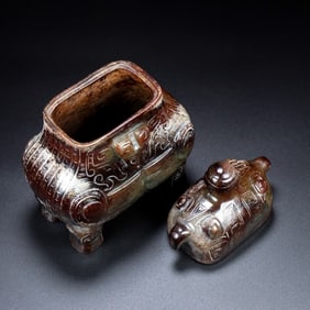 An Exquisite White Jade Phoenix-Shaped Censer