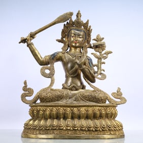 A Exquisite Coppery Statue of Manjusri