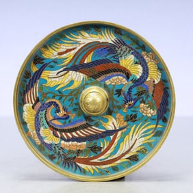 A Exquisite Cloisonne Phoenix Pattern Plate