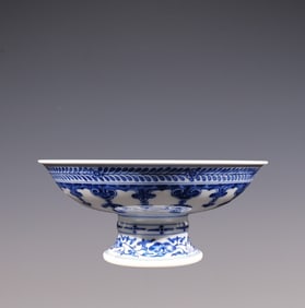 An Exquisite Blue and White Lotus Pattern Plate