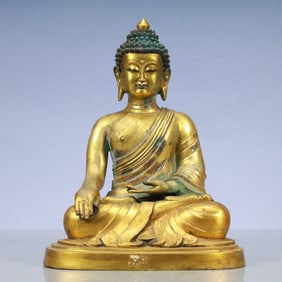 A Exquisite Gilt Bronze Statue of Sakyamuni