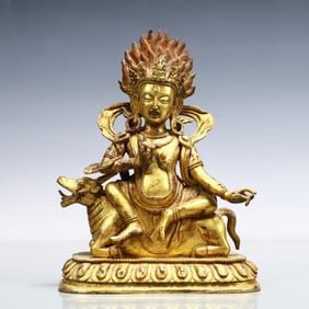 A Exquisite Gilt Bronze Statue of Mammon