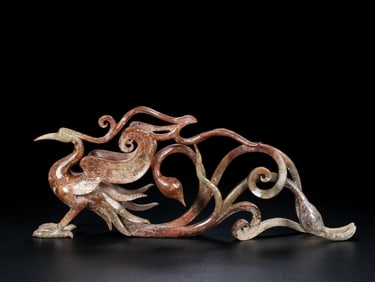 An Exquisite White Jade Phoenix Ornament