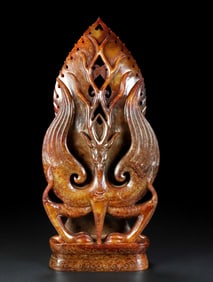 An Exquisite White Jade Phoenix Ornament