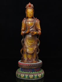 An Exquisite Tianhuang Stone Statue of Avalokitesvara