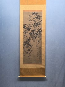 A Chinese Vertical Scroll Ink Painting of Flower on Paper