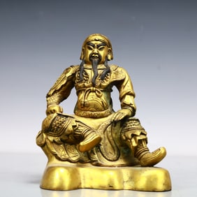A Exquisite Gilt Bronze Guan yu
