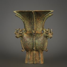An Exquisite Bronze Beast-Face Pattern With Inscription Censer