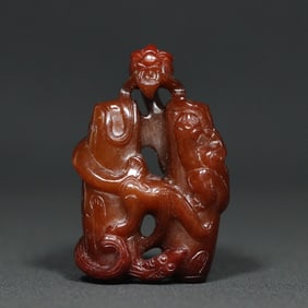 An Exquisite White Jade Dragon Pattern Pendant