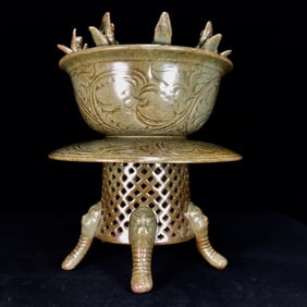 An Exquisite Yao zhou yao Lotus Pattern Censer