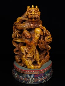 An Exquisite Tianhuang Stone Character and Story Pattern Ornament