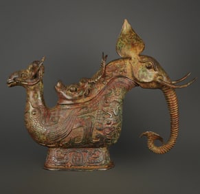 An Exquisite Bronze With Inscription Auspicious Beast-Shaped Cup
