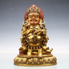 A Exquisite Gilt Bronze Statue of Vajra