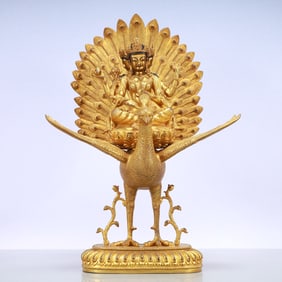 A Exquisite Gilt Bronze Statue of Gautama’s Mother