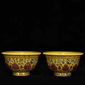 An Exquisite Blue and White Underglaze-Red Lotus Pattern Cup