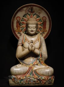 A Exquisite Marble Buddha statue Ornament